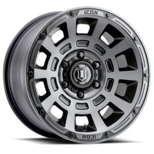 LC100/LC200/LX470/LX570 (17×8.50) 4 THRUST SMOKED SATIN BLACK TINT 5×150 +25 Offset