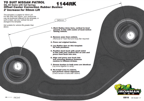 y60 BUSHING KIT With Offset Radius Arm BUSHINGS