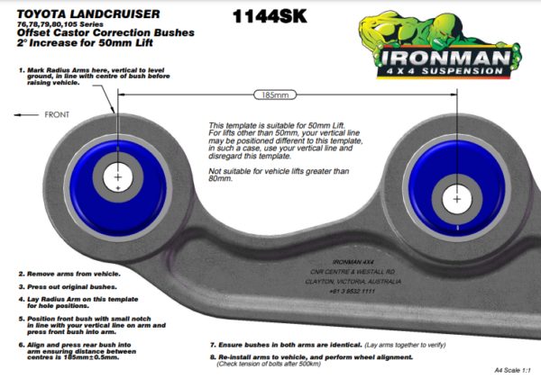 Y61 PICKUP POLYURETHANE CASTER CORRECTION – 2° OFFSET