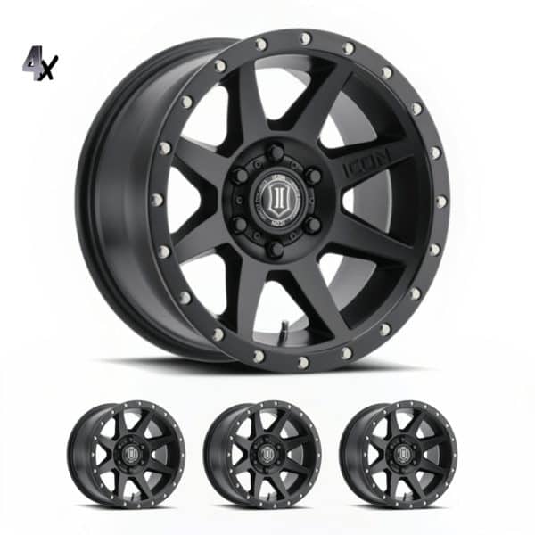 RAM 1500 (17×8.50) 4x REBOUND SATIN BLACK 6×5.5″ (0 OFFSET)