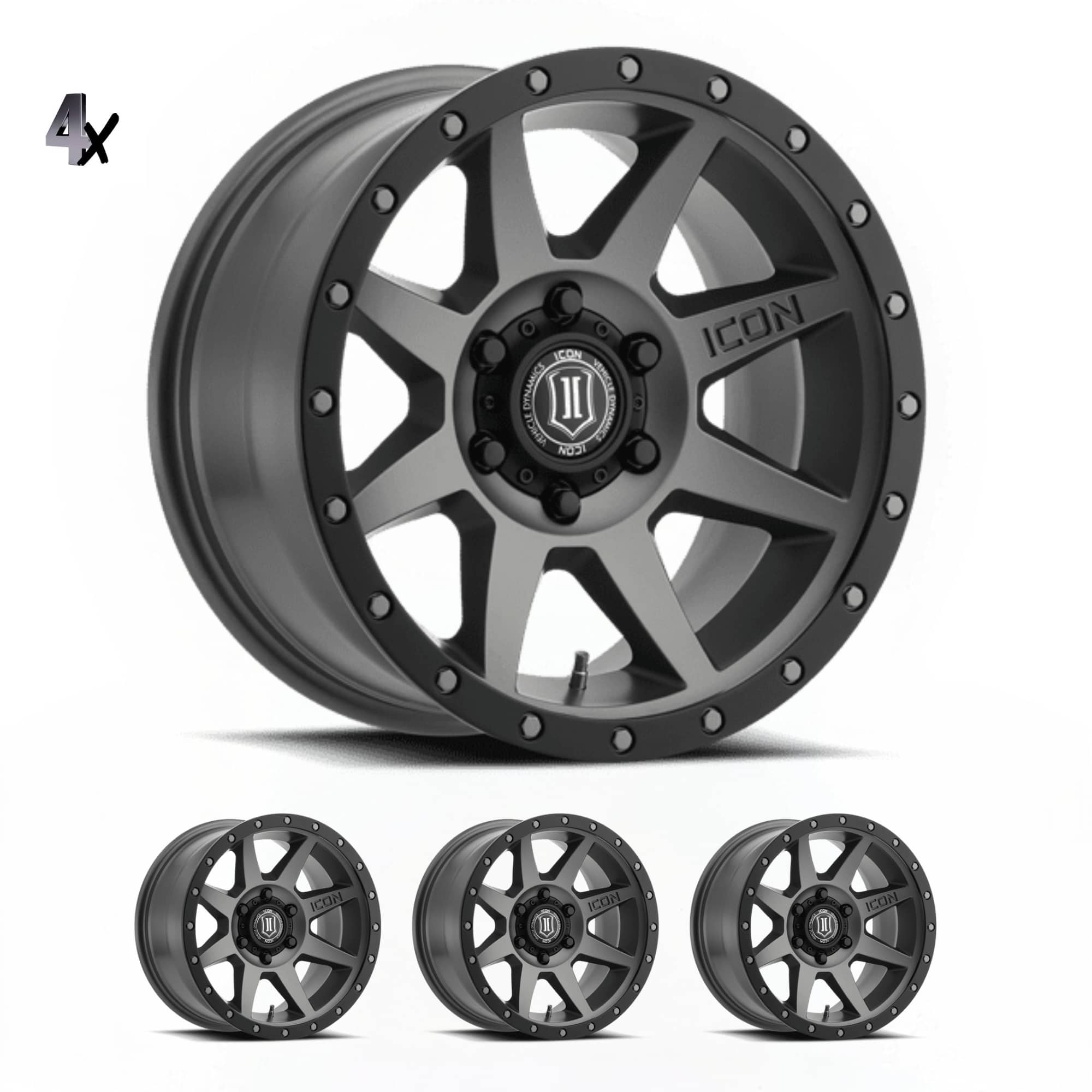 SILVERADO/SUBURBAN/SIERRA 1500 (17×8.50) 4x REBOUND TITANIUM 6×5.5″ (0 OFFSET)