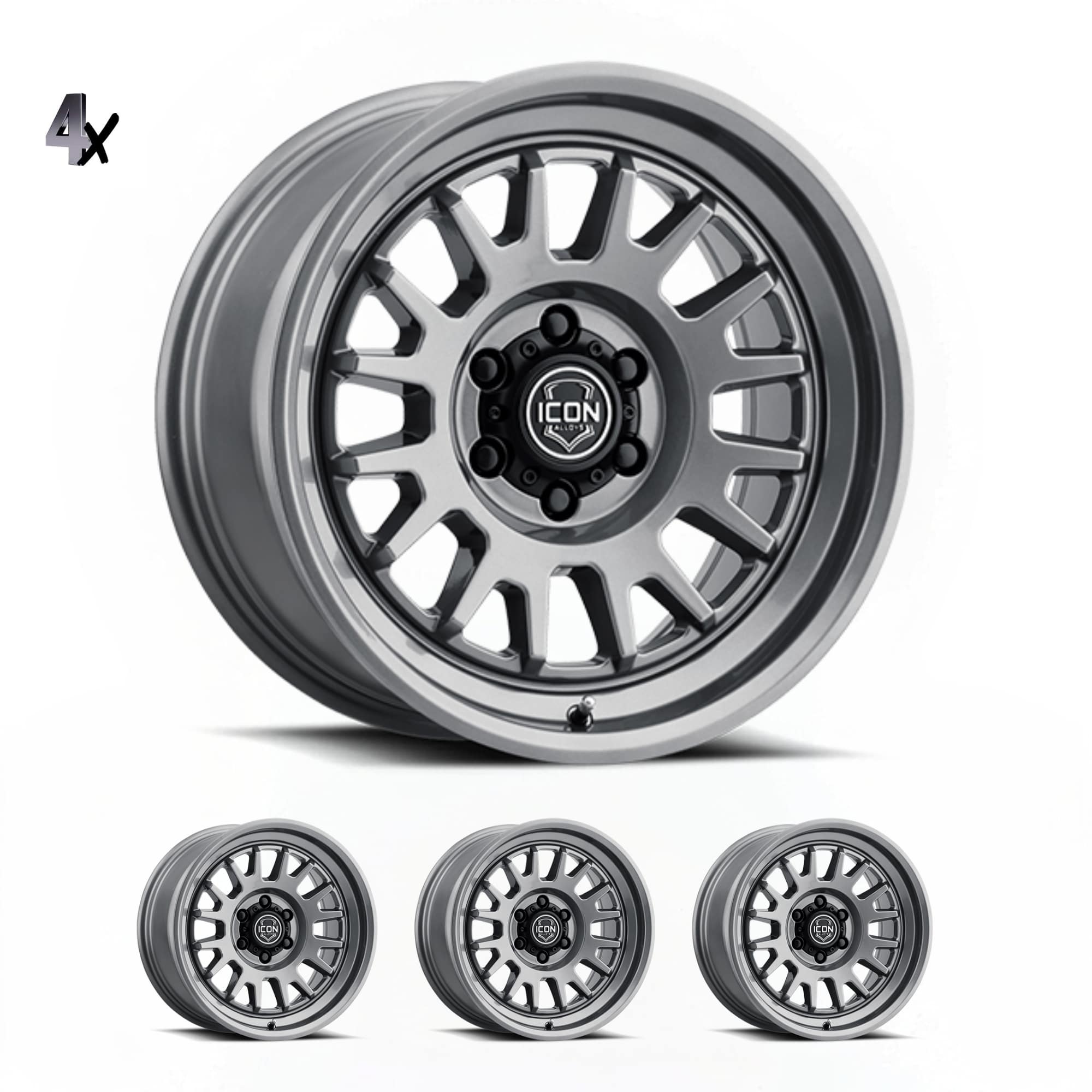 (17×8.5) 4x ANZA GUN METAL 6×5.5 (0 OFFSET)