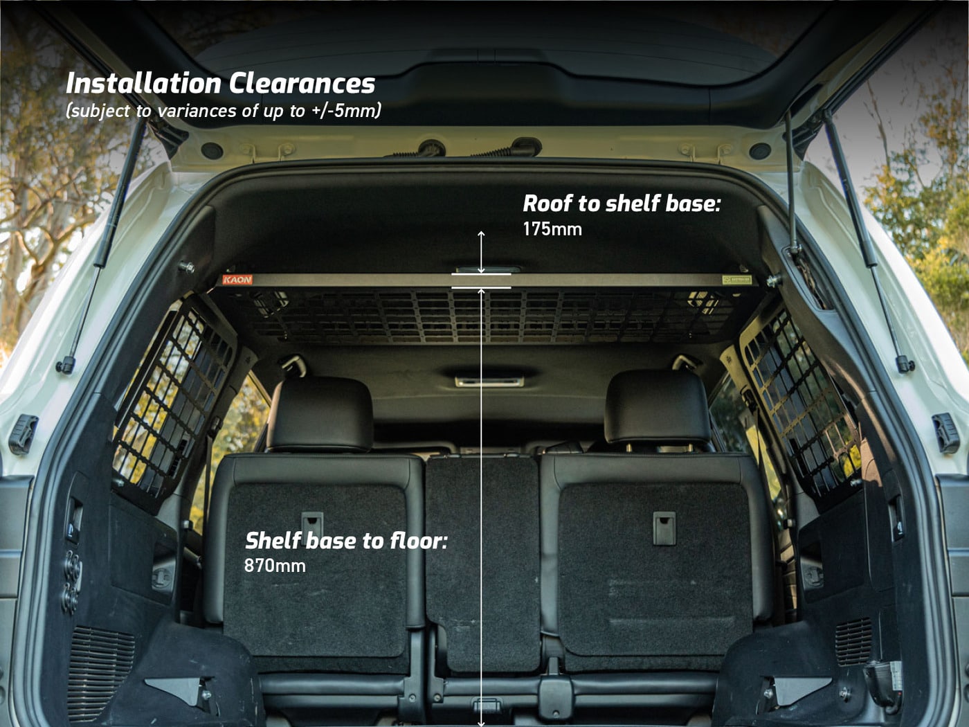 Standalone Rear Roof Shelf to suit Toyota LandCruiser LC200 [With Large Side Molle Panels]