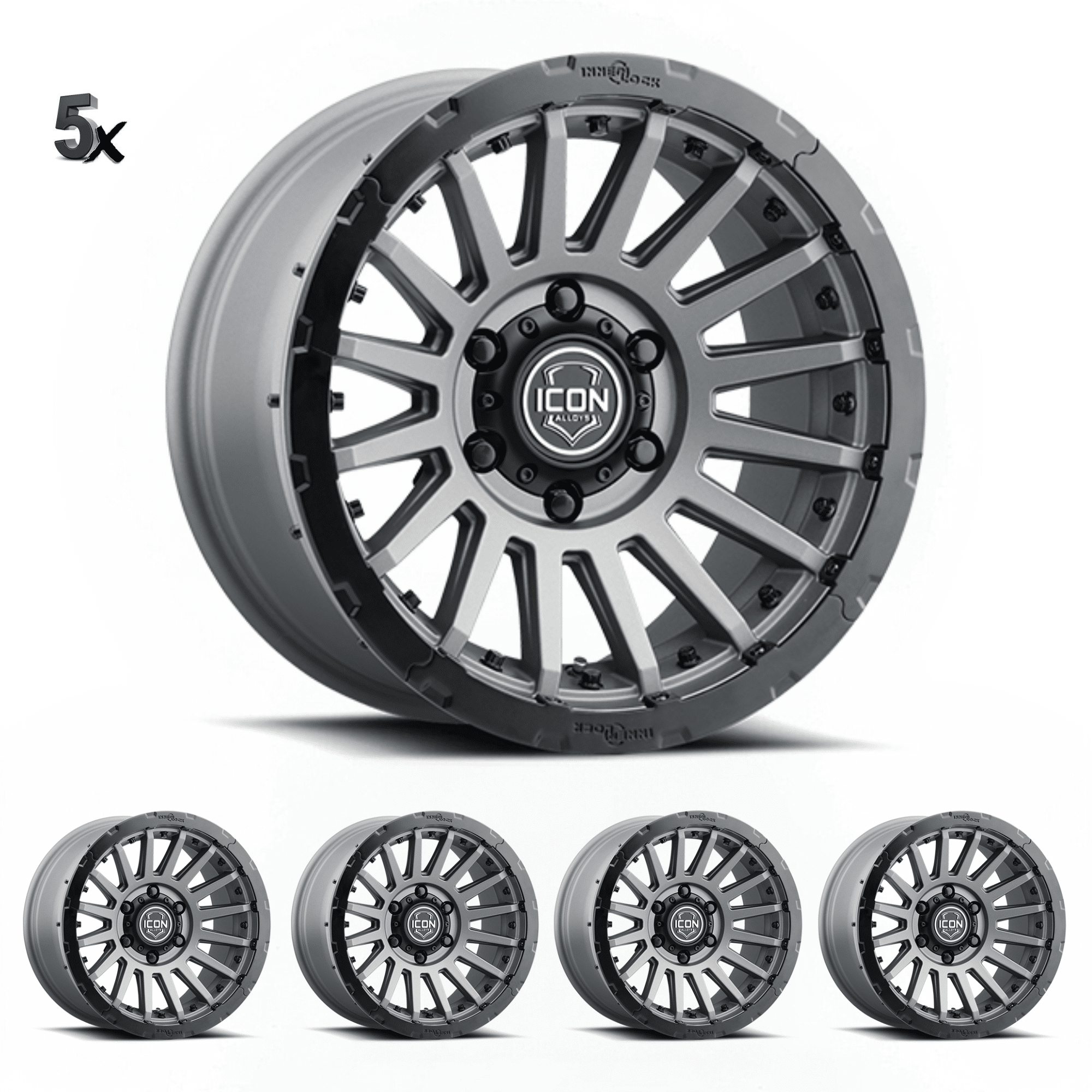JK/JL/JT (17×8.5) 5x RECON PRO CHARCOAL 5×5 -6 OFFSET