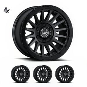 SILVERADO/SUBURBAN/SIERRA 1500 (17×8.5) 4x VECTOR6 SATIN BLACK 6×5.5 (0 OFFSET)