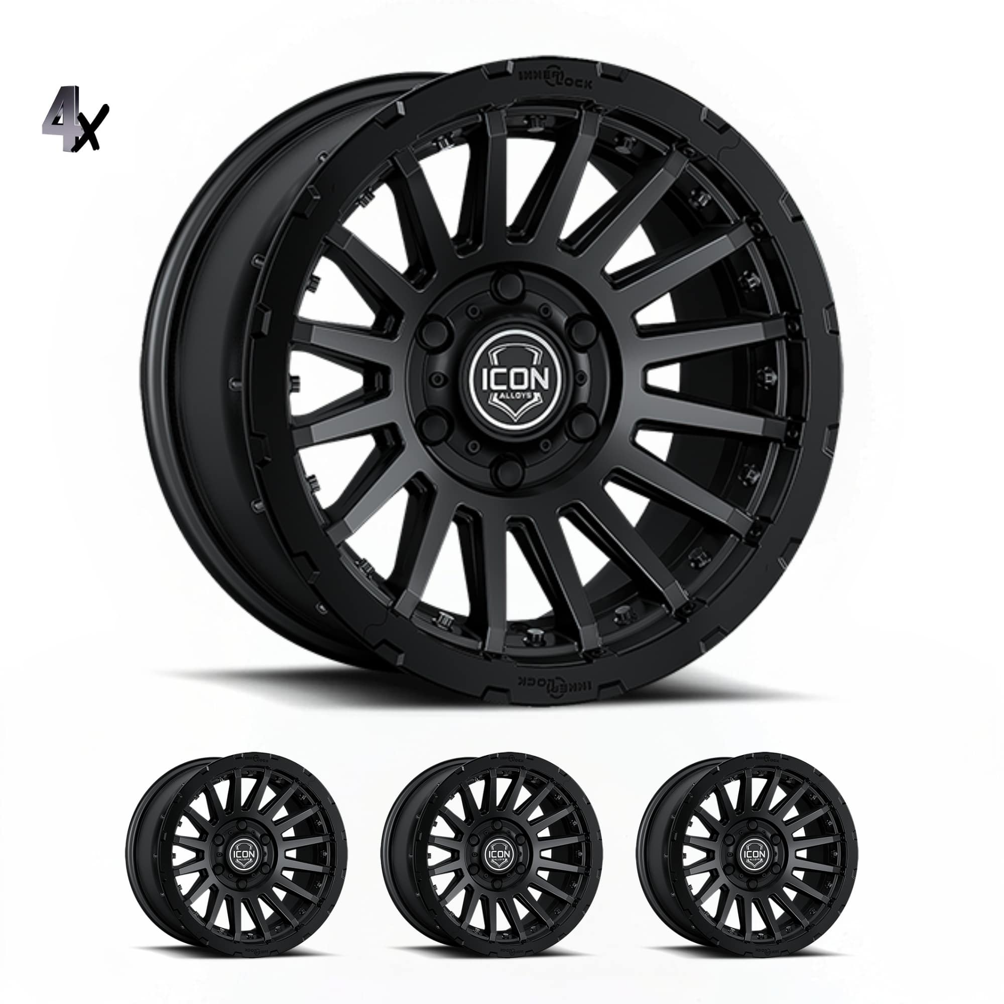 (17×8.5) 4x RECON PRO SATIN BLACK 6×5.5 (0 OFFSET)
